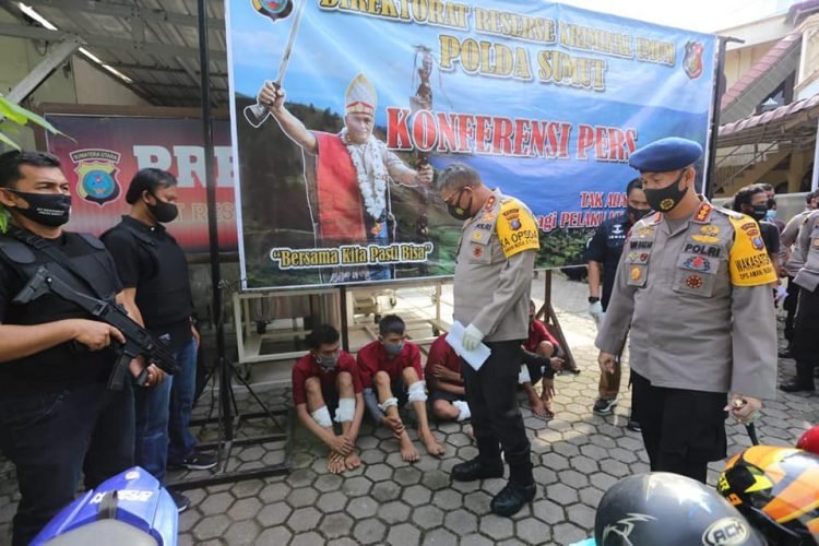 Polda Sumut ringkus 5 perampok nasabah bank lintas provinsi
