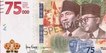 Pecahan Rp75.000 dikeluarkan BI dan Kementerian Keuangan bertepatan dengan HUT ke-75 R