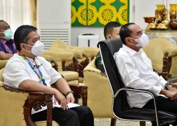 Gubsu Sampaikan Perkembangan Covid-19 di Sumut ke Menko Marves Luhut