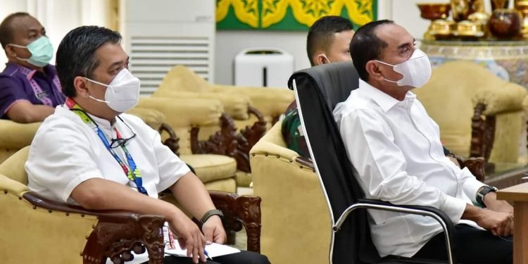 Gubsu Sampaikan Perkembangan Covid-19 di Sumut ke Menko Marves Luhut