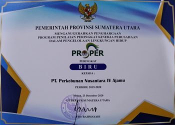 PTPN IV terima sertifikat Proper dari Pemprovsu