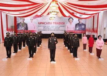 Kapolda Sumut ikuti upacara secara virtual rangkaian serah terima jabatan Kapolri.