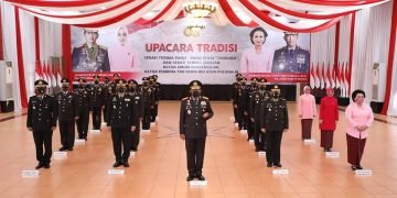 Kapolda Sumut ikuti upacara secara virtual rangkaian serah terima jabatan Kapolri.