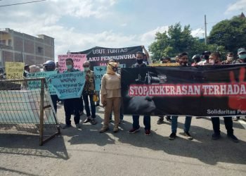 Usut Tuntas Pembunuhan Wartawan Mara Salem Harahap, Puluhan Wartawan Demo ke Poldasu
