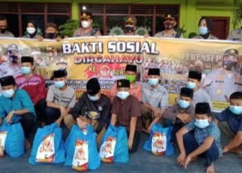 Sambut HUT Bhayangkara Ke 75, Polsek Medan Area Berbagi Dengan Sesama