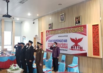 Bersama Forkopimda, Bupati Samosir Ikuti Secara Virtual Peringatan Hari Kesaktian Pancasila