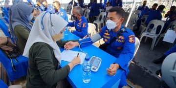 Pecahkan Rekor Donor Darah Terbanyak Se – Kepri Tahun 2021 Oleh Ditpolairud Polda Kepri