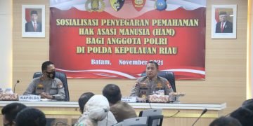 Kapolda Kepri Hadiri Sosialisasi Penyegaran Pemahaman HAM Bagi Anggota Polri di Polda Kepri