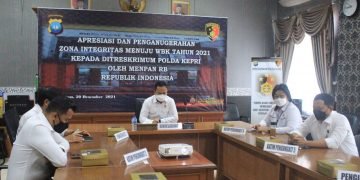 Ditreskrimum dan Ditintelkam Polda Kepri Mendapat Apresiasi dan Penganugerahan Zona Integritas WBK Tahun 2021