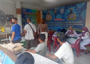 Jelang Nataru Polres Batu Bara Bersama TNI dan Satpol PP Laksanakan Razia Masker dan Vaksinasi Gratis