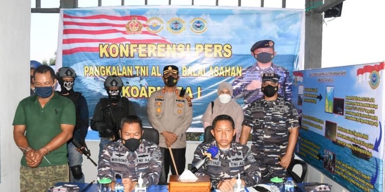 Kapolres Asahan Hadiri Kunjungan Kerja Pangkoarmada Pemaparan Penangkapan Kapal Motor Pengangkut PMI