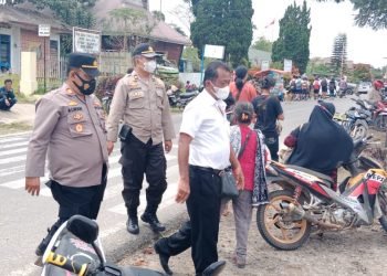 Kejar Target Vaksin Dosis 1, 2 & Boster, Polres Simalungun Seser Pasar Tradisional