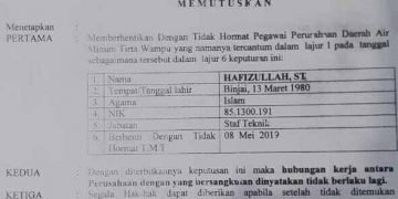 Masyarakat Tanjung Tiram Minta Copot Dirut PDAM Tirta Tanjung