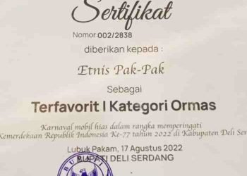 Perayaan Karnaval HUT RI Ke-77 Tahun di Deli Serdang, DPD Himpak Deli Serdang Raih Juara 1 Favorit