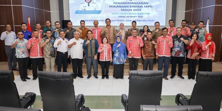 SKPD Pemko Pematang Siantar Tandatangani Perjanjian Kinerja sebagai Bahan Evaluasi Pimpinan SKPD