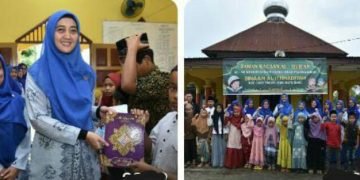 Nyonya Maya Zahir Serahkan Honor Guru Ngaji dan Bantuan Al qur’an