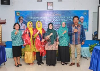 Tim Monitoring Tingkat Sumut Lakukan Penilaian TP PKK Kategori IVA Test di Siantar Marihat