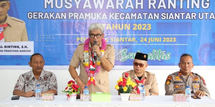 Pramuka Siantar Utara Gelar Musran, Erizal Ingatkan Ketua Terpilih Bertanggung Jawab