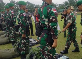 Pangdam I/BB Chek Kesiapan Satgas Pamtas Statis RI-PNG Yonif 122/TS