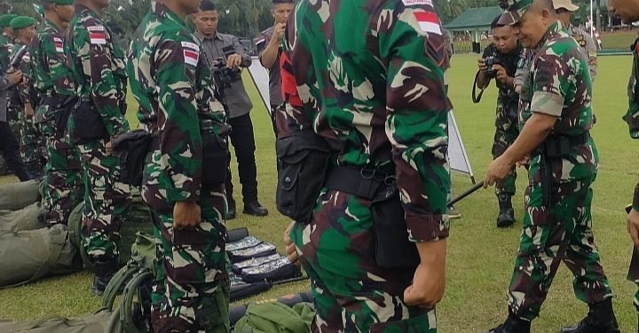 Pangdam I/BB Chek Kesiapan Satgas Pamtas Statis RI-PNG Yonif 122/TS