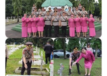 Sambut HUT Bhayangkara ke-77, Polres Simalungun & Pematang Siantar Kompak  Ziarah TMP