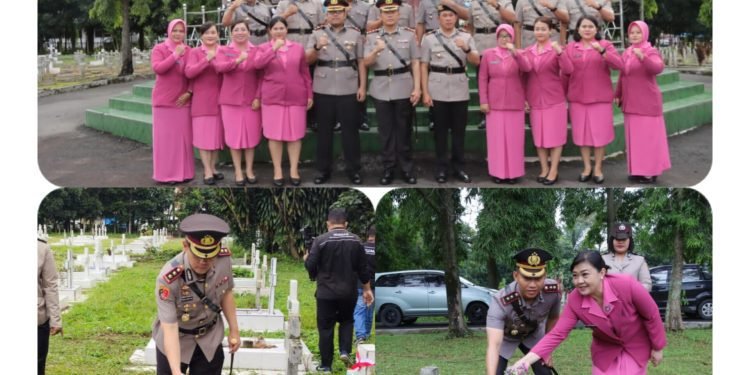 Sambut HUT Bhayangkara ke-77, Polres Simalungun & Pematang Siantar Kompak  Ziarah TMP