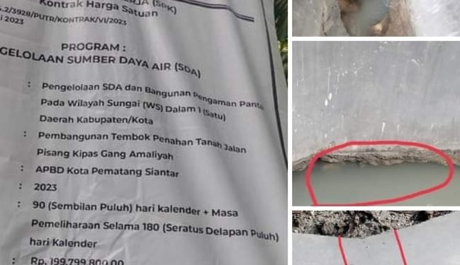 Kinerja Dinas PUTR Siantar Dipertanyakan, Bangunan Baru Banyak Yang Sudah Rusak