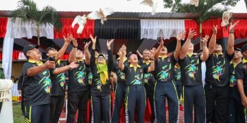 Wali Kota Pematang Siantar dr Susanti Dewayani SpA Hadiri acara pembukaan Turnamen Bola Voli Marcopolo Cup Piala Dansat Brimob Polda Sumut