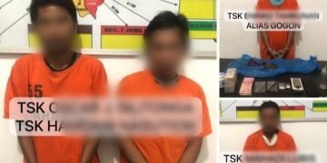 Dikibusi Warga 4 Pria Pengedar Sabu dan Pengguna Ganja Masuk Bui.