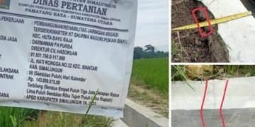 Dana Ratusan Juta Dikerjakan Asalan Oleh Rekanan Dinas Pertanian Simalungun, Kadis Bungkam