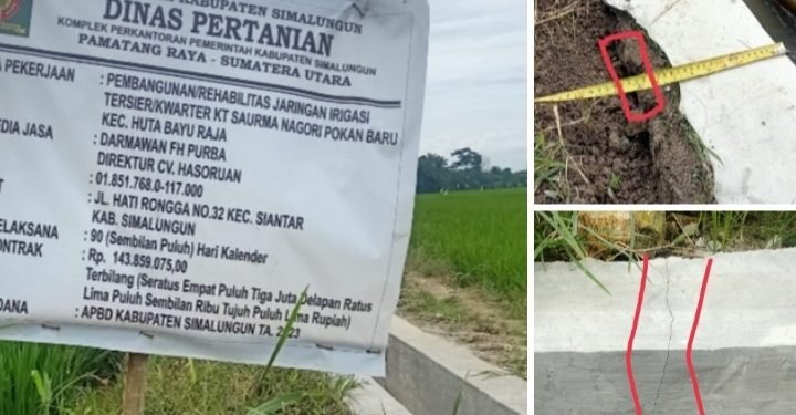 Dana Ratusan Juta Dikerjakan Asalan Oleh Rekanan Dinas Pertanian Simalungun, Kadis Bungkam