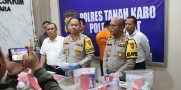 Polres tanah karo berhasil mengungkap motif dan tangkap pelaku dugaan pembunuhan seorang wanita di hotel aritha
