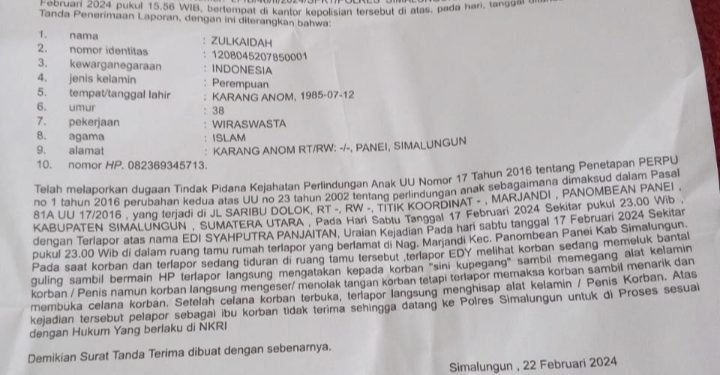 Ibu Korban Dugaan Pelecehan Seksual Berharap Pelaku Segera Ditangkap