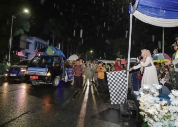 Hujan Tak Jadi Penghalang Takbir Keliling Malam Idul Adha di Kota Pematangsiantar