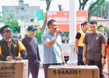Ikut Sambut HUT Bhayangkara, Pj. Bupati Heri Hadiri Olahraga Bersama