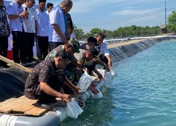 Wakapolres Langkat Hadiri Peresmian Klaster Tambak Udang Bantuan Kementerian Kelautan dan Perikanan di Desa Pasar Rawa