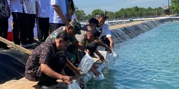 Wakapolres Langkat Hadiri Peresmian Klaster Tambak Udang Bantuan Kementerian Kelautan dan Perikanan di Desa Pasar Rawa