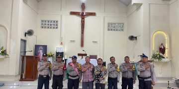 Sambangi Gereja Katholik Ketapang Sibolga, Polres Sibolga Berikan Pesan Kamtibmas