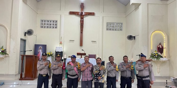 Sambangi Gereja Katholik Ketapang Sibolga, Polres Sibolga Berikan Pesan Kamtibmas