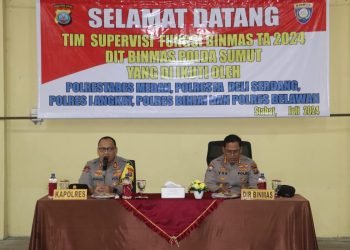 Polres Langkat Terima Supervisi dan Asistensi Dari Direktorat Binmas Polda Sumut di Aula Baradaksa Polres Langkat
