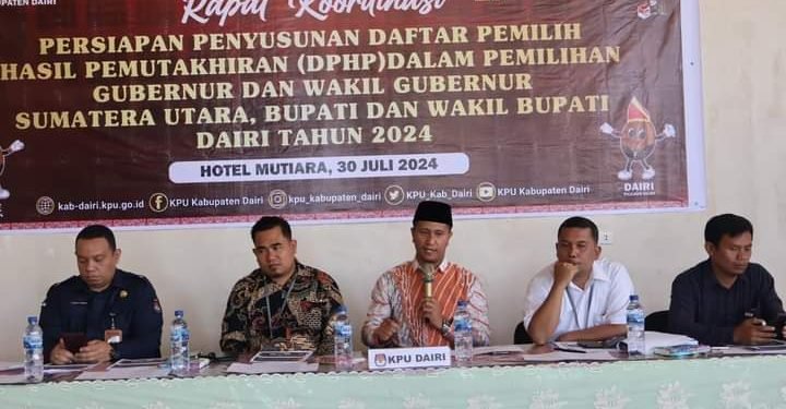 KPU Kabupaten Dairi Melaksanakan Rakor Persiapan Penyusunan DPHP