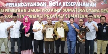 KPU Sumut Teken MoU Keterbukaan Informasi Publik Dengan KIP Sumut