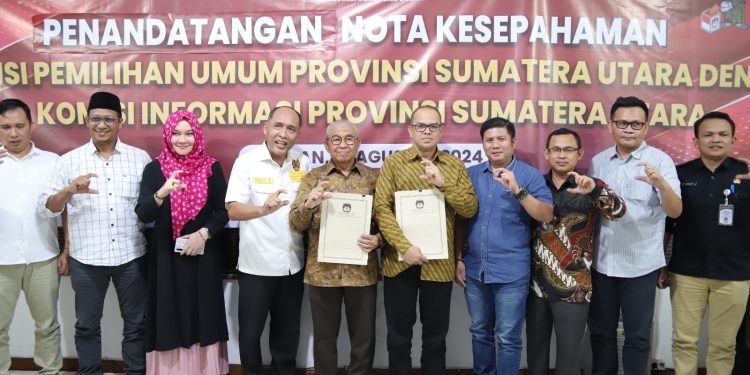 KPU Sumut Teken MoU Keterbukaan Informasi Publik Dengan KIP Sumut