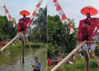 Jadi Rebutan Para Peserta, Sosok Janda Muda yang Jadi Hadiah Perlombaan Panjat Pinang