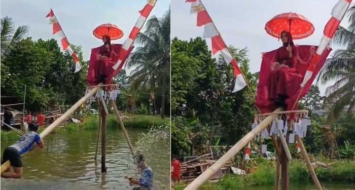 Jadi Rebutan Para Peserta, Sosok Janda Muda yang Jadi Hadiah Perlombaan Panjat Pinang