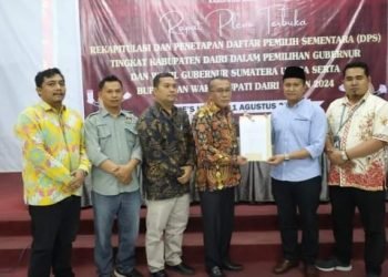 KPU Kab. Dairi Mengadakan Rapat Pleno  Terbuka dan Penetapan Daftar Pemilih Sementara (DPD) 2024