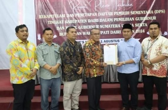 KPU Kab. Dairi Mengadakan Rapat Pleno  Terbuka dan Penetapan Daftar Pemilih Sementara (DPD) 2024