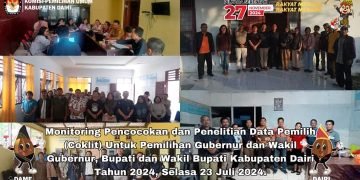 KPU Dairi Laksanakan Monitoring Coklit Pemilihan Gubernur Dan Wakil Serta Bupati Dan Wakil Bupati Tahun 2024