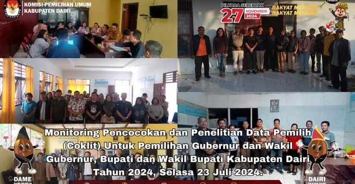 KPU Dairi Laksanakan Monitoring Coklit Pemilihan Gubernur Dan Wakil Serta Bupati Dan Wakil Bupati Tahun 2024