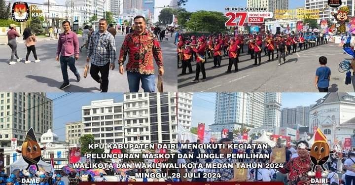 KPU Kabupaten Dairi Mengikuti Kegiatan Peluncuran Maskot Dan Jingle Pemilihan Walkot Medan 2024